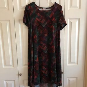 Lularoe Carly Multi Print Dress Large